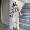 Fashion High Waist Women's Straight Leg Pants Autumn and Winter Elegant Casual Loose Simple Long Pants Ladies Solid Color Trousers 2347