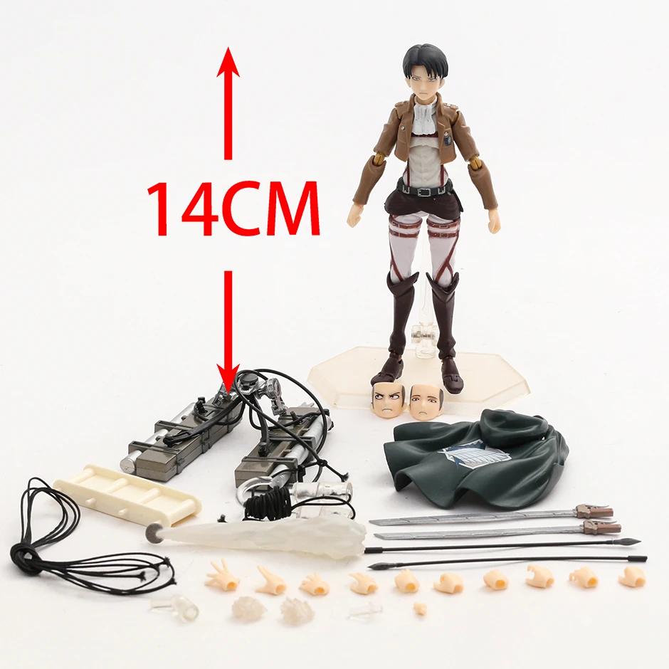 Figma 207 Eren Jaeger 203 Mikasa Ackerman 213 Levi Action PVC Figure Model Ornament Toy Collection Gift
