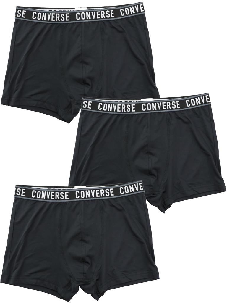 Kaituck Family Converse Boxer Briefs, 3-Piece Set, Underwear, Black, Sizes M, L, LL (L, Black)
