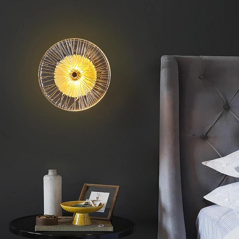 Nordic LED Круглый настенный светильник, роскошные стеклянные потолочные светильники, комбинация для гостиной, телевизора, фона, прикроватной тумбочки, коридора, прохода