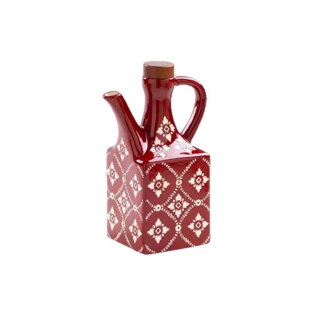 Handle Ceramic Oil Pot Ceramic Household Olive Oil Pot Oil Bottle Kitchen Accessories