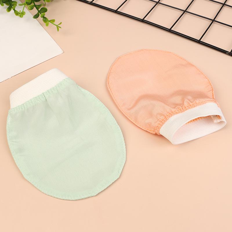 Шелковое отшелушивающее полотенце для умывания лица Мягкий отшелушивающий скраб для ванны Шелковые перчатки для умывания лица