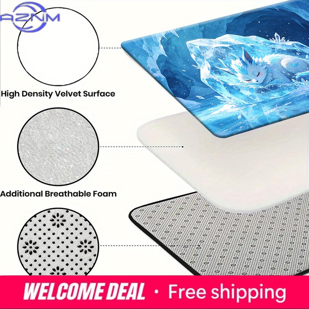 Ice Crystal Sleeping Fox Pokemon Print Doormat Non-Slip Water Absorbent Floor Mat for Home Decor