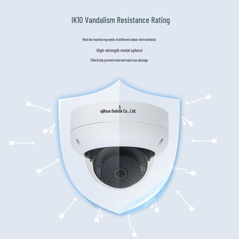 Dahua 4MP 180° Vandal-Proof Starlight PoE Dome IP Camera CN plug (adapter included)