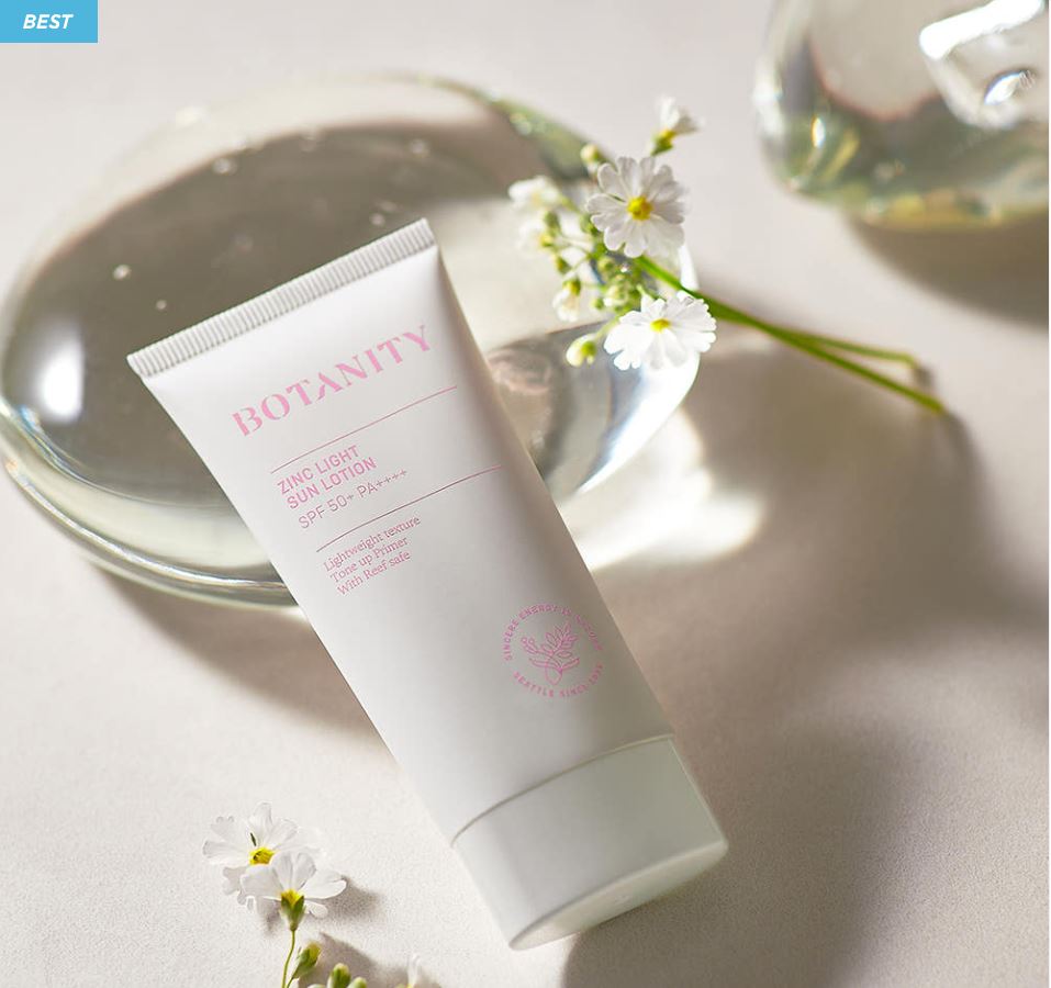 BOTANITY Цинковый Легкий Солнцезащитный Крем SPF50+ PA++++ — Минеральный Нелипкий Тон-Апп Солнцезащитный Крем с Цинком 50 мл