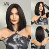 Women's Black Wig 40cm Short Hair Short Straight Hair Full Cap Rose Hair Net Natural Realistic Hair Wig