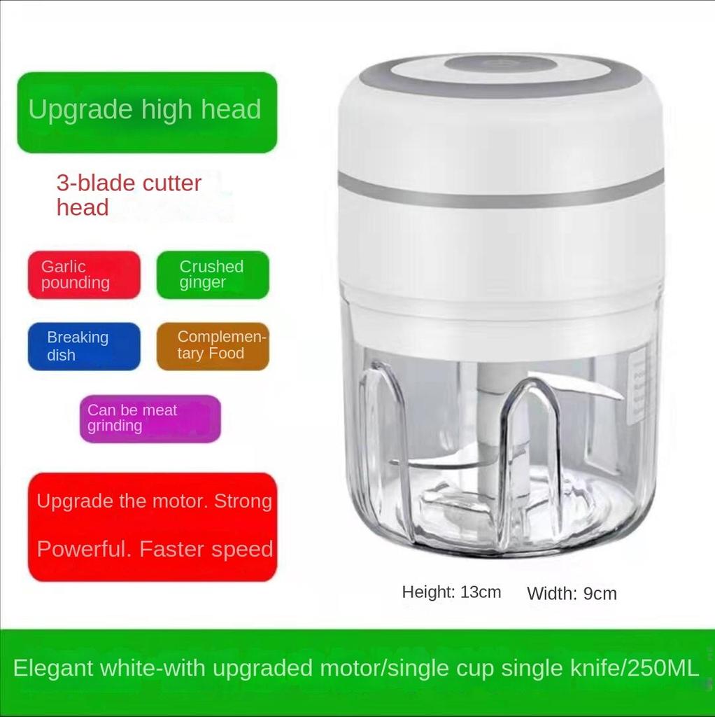 Мини-электрический измельчитель чеснока, кухонный комбайн мини-измельчитель подходит для нарезки овощей/мясорубки/измельчителя чеснока/измельчителя фруктов/измельчителя для салатов