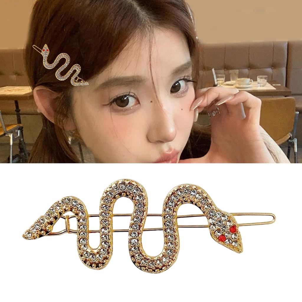 Luxurious Rhinestone Snake Hair Clip For Women With Unique Designs Elegant Hair Styling Accessories Side Clip Hair Pin