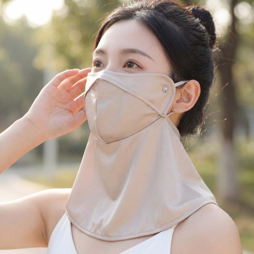 Summer Neck Protection Sunscreen Mask Breathable Satin Face Sun Protection Unisex Outdoor Breathable Sunshade Mask