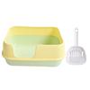 Cat Litter Box Extra Large Semi Enclosed Splash Proof Safe Removable Kitty Litter Pan with Scoop