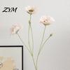 Realistic Faux Plants for Wedding 5 Heads Artificial Poppies Flowers with Stems, Silk Fake Flowers, Natural Look Floral Stems Bouquet Table