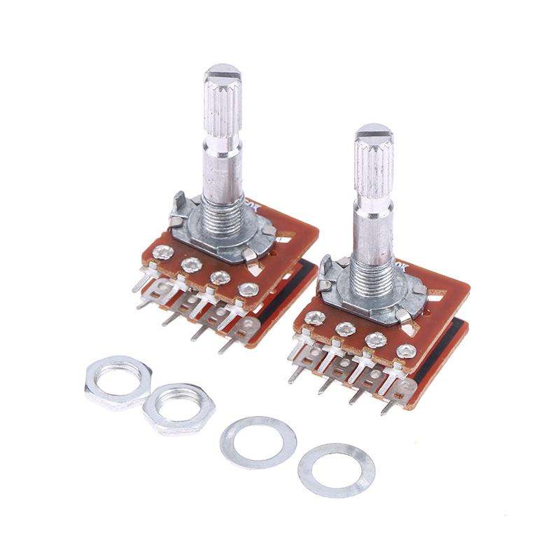 2/5Pcs 8Pins B50K B100K Sound Volume Amplifier Potentiometer Dual Channel 8-Pin Flower Shaft 20Mm 25Mm 30Mm Wh148 (16) Type