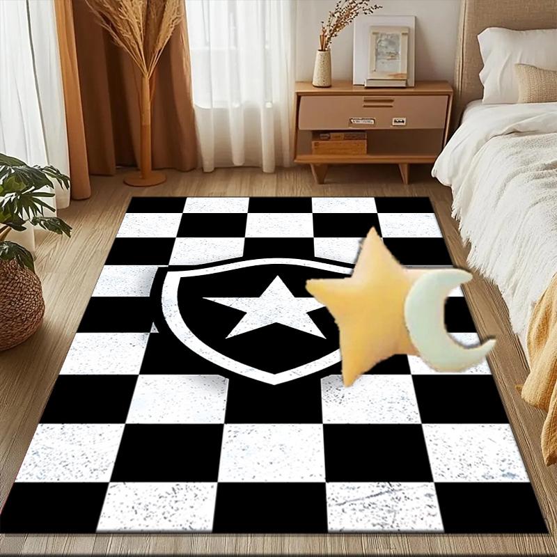 Shield With Star Emblem Printed Office Carpet Chair Cushion Entryway Rug, Rugs for Living Room, Bedroom Christmas gifts