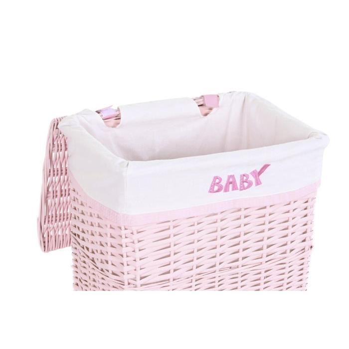 Paniers - Noname - Lot de paniers rose - 44 x 34 x 56 cm - Enfant - Osier et polyester