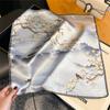 100% Silk Scarf Plum Blossom Pattern Square Scarves for Women Wrap Kerchief Mulberry Silk Bandana Fashion Luxury Headband Hijab