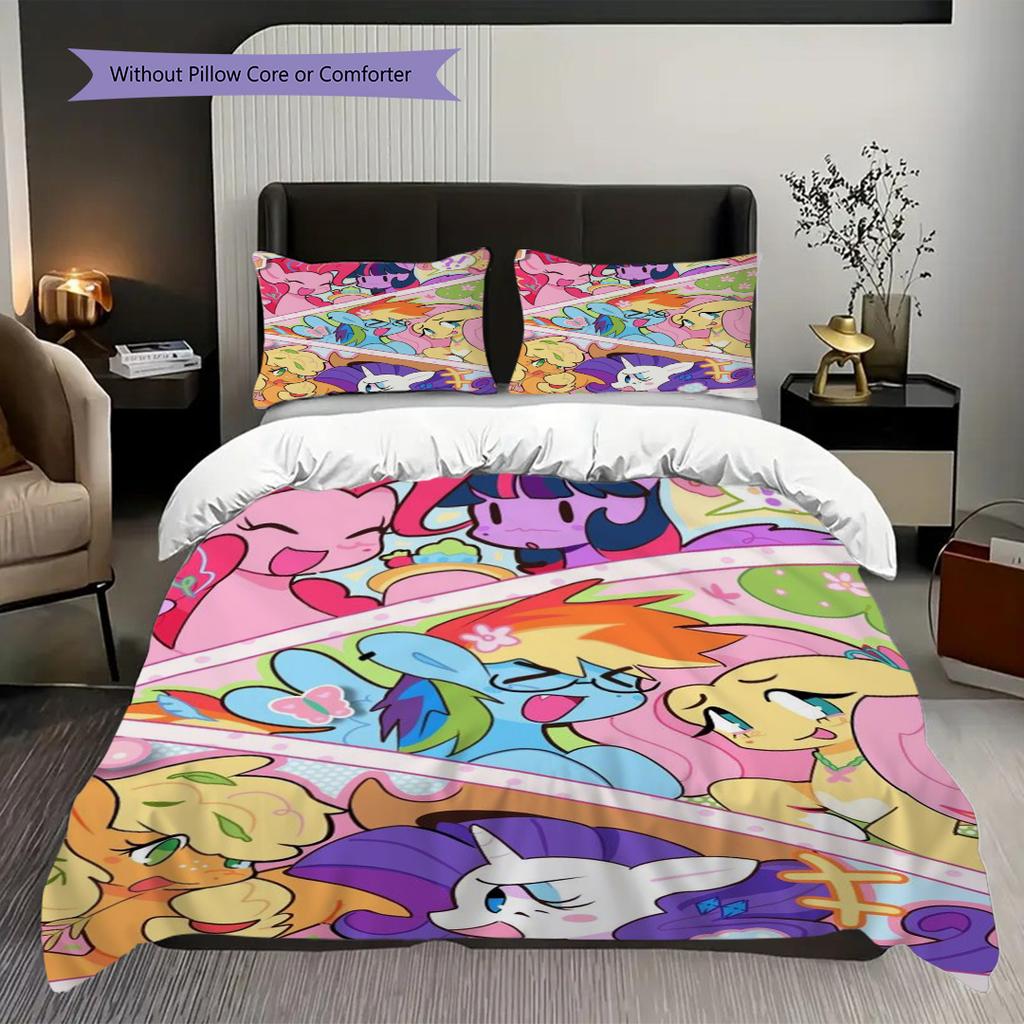 Little Pony Friendship Magic Threepiece Set 1 Duvet Cover 2 Pillowcase Without Core Bedding Set Christmas Birthday Gift