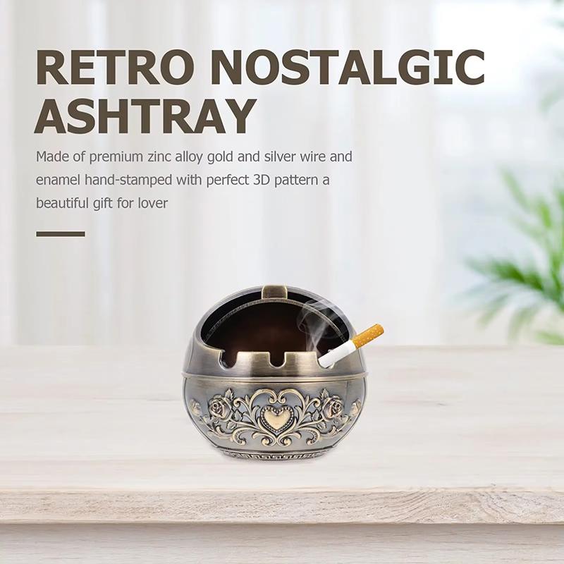 Personalized Ashtray with Lid Creative R Anti-fall Windproof Ashtray Home Living Room Tea Room Table Decoration Birthday Gift