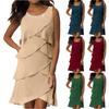Sleeveless  Boho Dress For Women Casual Loose Fit Summer Sundress Solid Dress