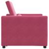 Extendable Single Sleeper Sofa with Wheels Burgundy Velvet