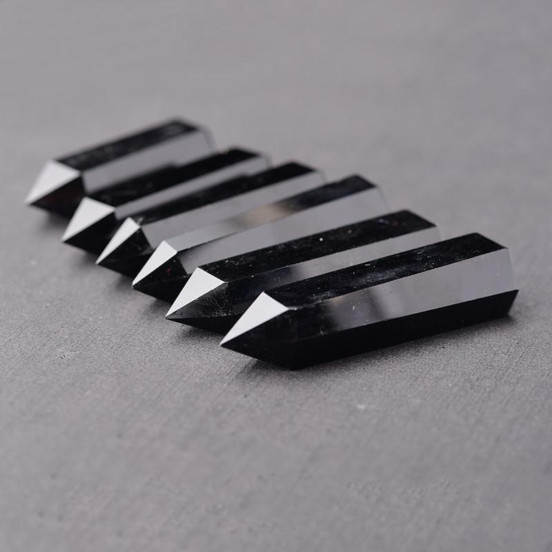 Элегантный и неподвластный времени 100% натуральный обсидиан, черный кварцевый кристалл, точечный, лечебная шестигранная палочка