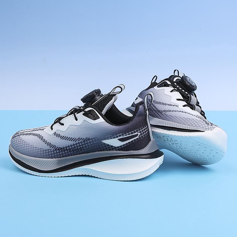 New Rotating Button Boys Breathable Mesh Running Shoes Youth Sports Shoes Children Anti-slip Wear Racing Students
