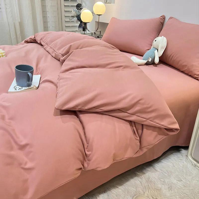 Student Dormitory 1.2m Bed Comfortable Sheet Three Piece Set Double Bed Home Textile Solid Color Quilt Cover Four Piece Bedding Sets