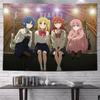Anime Band Girls Tapestry Wall Hanging Sunset City Crosswalk Guitar Cases Aesthetic Wall Art Dorm Bedroom Decor