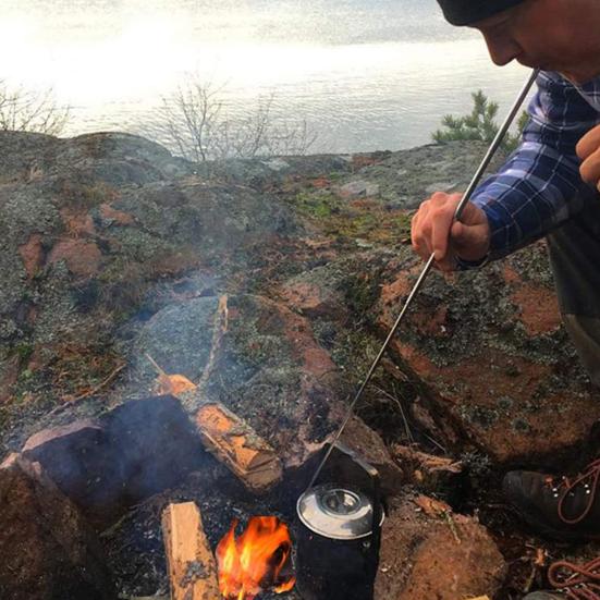 Stainless Steel Telescopic Firestick Blower Kit Lightweight Ignition Rod Camping Essential Safe Compact Outdoor Tool