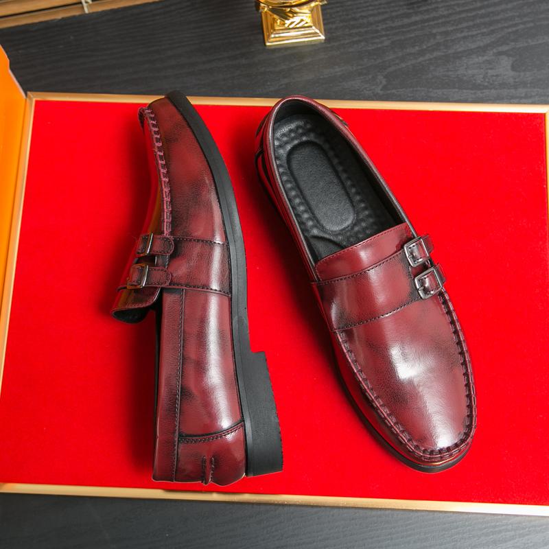 Fashion Extravagant Glossy Handmade Comfortable High-quality Leather Shoes Non Slip Men Advanced Casual Formal Business Office Loafers