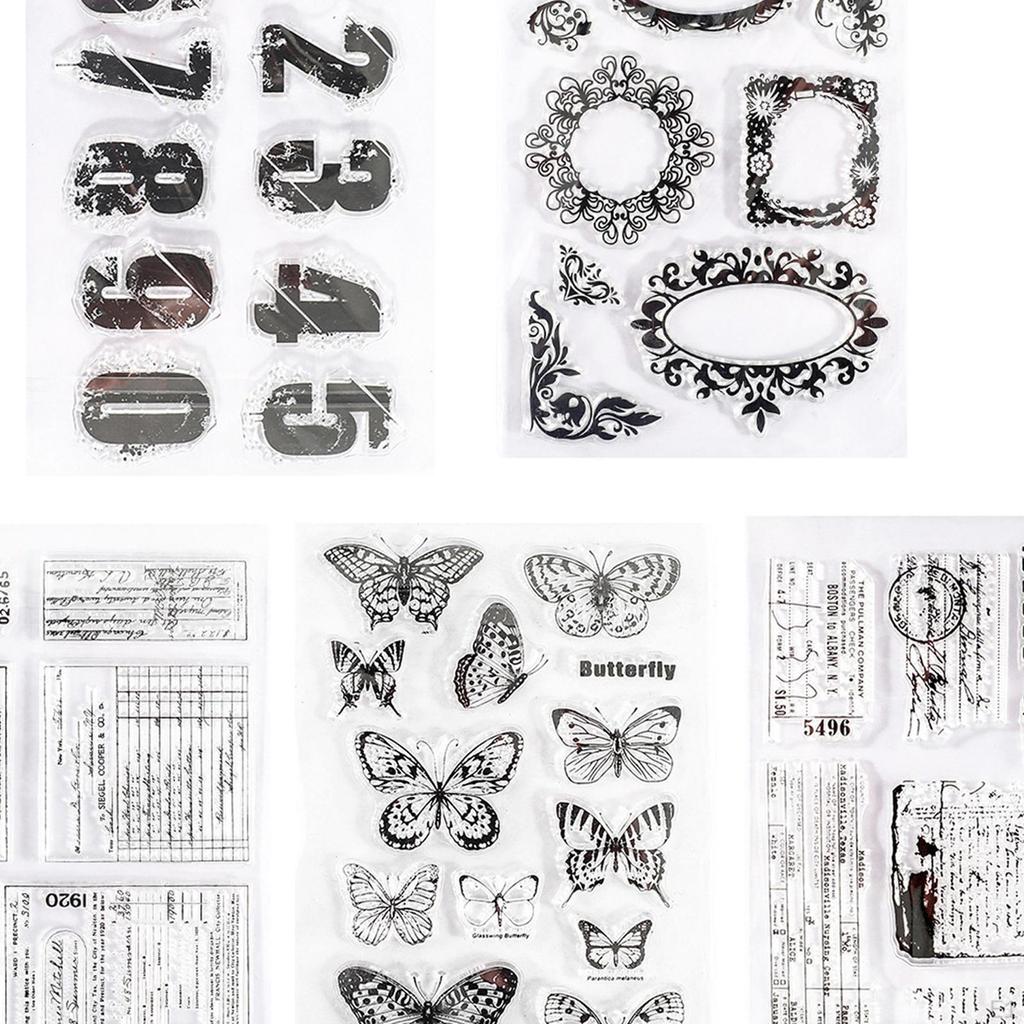 Смешанные прозрачные штампы с бабочкой для фотоальбомов, изготовления карточек, дневников, декоративных изделий