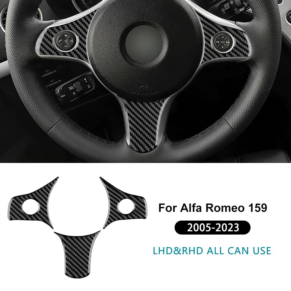 Real Soft Carbon Fiber Sticker For Alfa Romeo 159 2005-2019 2020 2025 2025 2025 LHD RHD Car Steering Wheel Button Frame Trim
