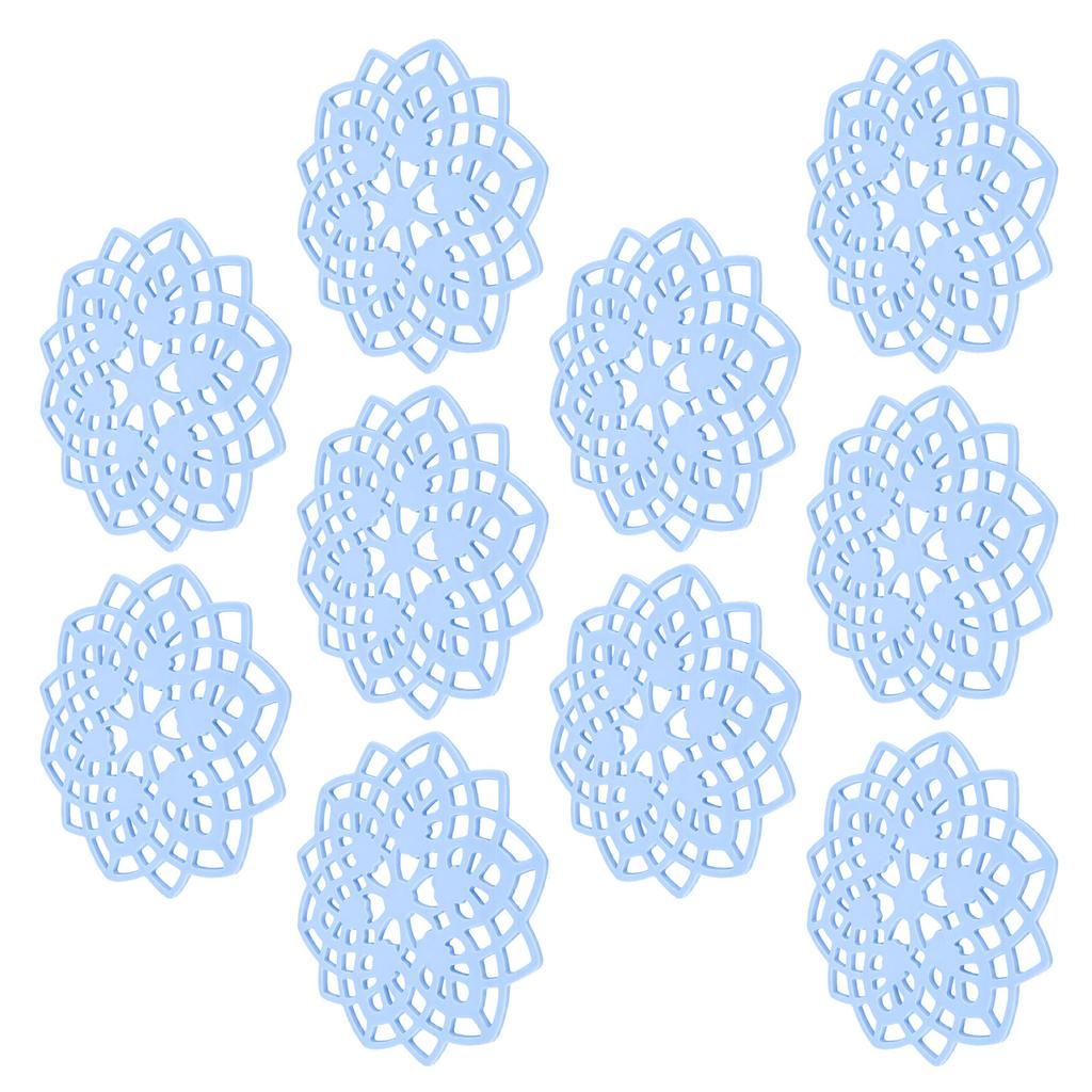 Set of 10 Blue Trivets for Hot Dishes Kitchen Hot Pads for Table Countertop Washable Hot Pot Holder Non Slip Trivet Set