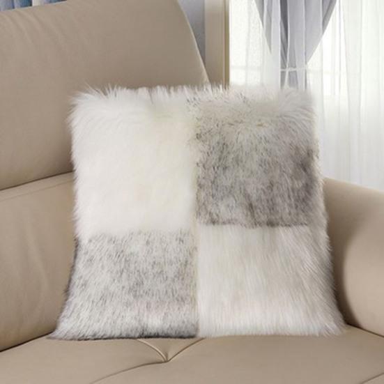 Square Pillow Case Chic Durable Soft Texture Throw Pillow Case Contrast Color Plush Throw Pillow Case Pillow Cover for Car