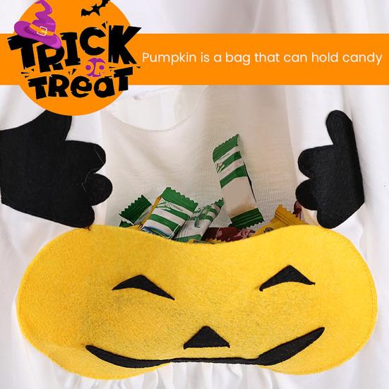 Halloween Ghost Dog Outfit Pumpkin White Ghost Costume Pet Cosplay Attire with Witch Hat for Trick or Treat Costume Party Photoshoot