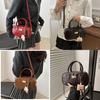 Vintage Small Crossbody Square Bag Handbag With Pendant For Girl Daily Use