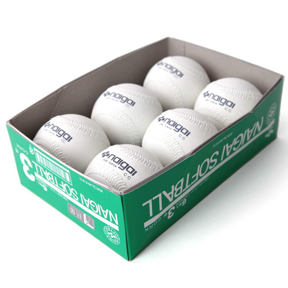 Naigai Match Ball Rubber Softball Certification Ball 3 by Half a Dozen Ball No. Naigai-3 Sold (6 Pieces)