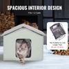Heated Cat House Foldable Kitty Shelter with Heated Pad Green Middle