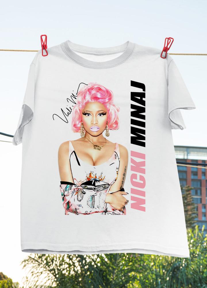 РАСПРОДАЖА Новая футболка унисекс из хлопка белого цвета с принтом Nicki Minaj Подарок другу Полный размер