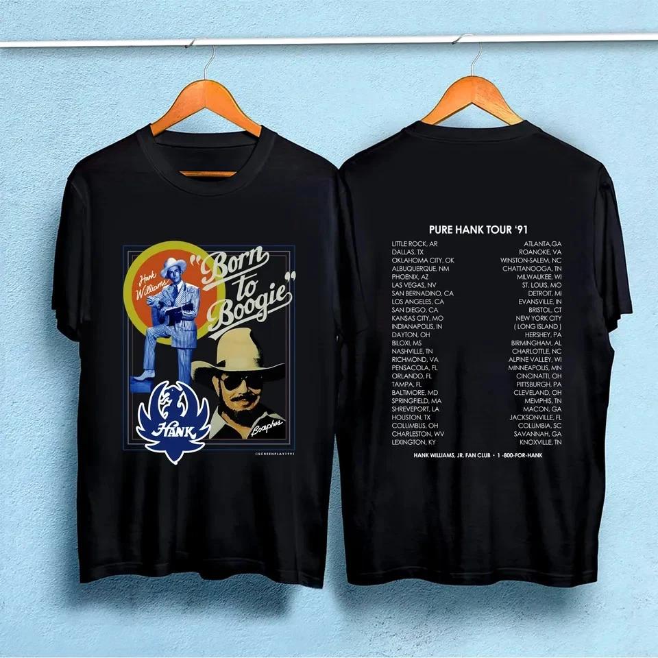 Hank Williams Jr Pure Hank Tour 1991 Bocephus Screen Stars T-T-Shirt
