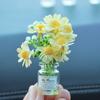 Mini Flower Vase Car Dashboard Decor Cute Center Console Accessory with Adhesive Realistic Micro-Landscape