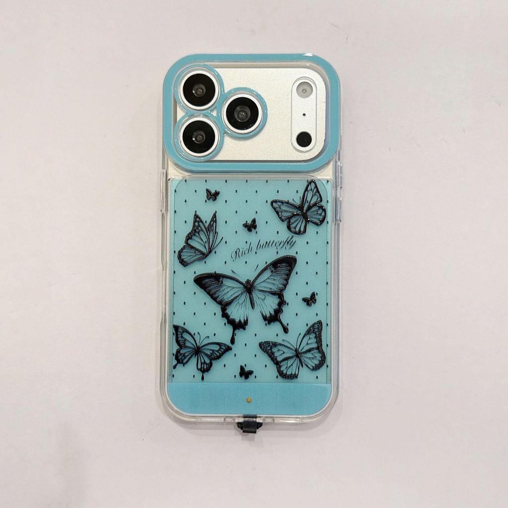 Черный Чехол-Блестяшка «Бабочка» для iPhone Моделей 11-14 и Pro Max