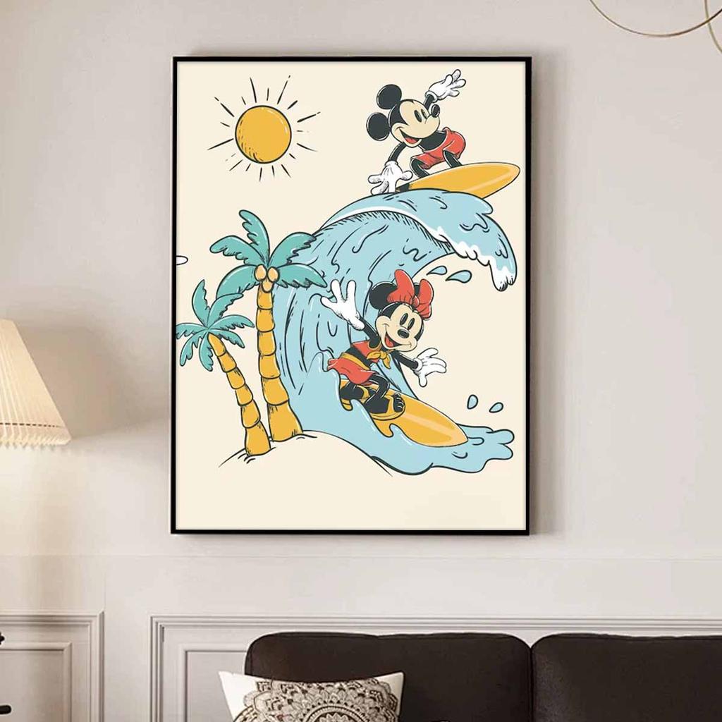 DIY Diamond Painting Mickey Minnie Is Surfing Cross Stitch Kit Mosaic Art Diamond Painting Full Circle Diamond Home Decoration