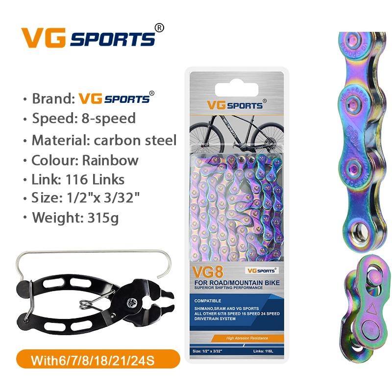 1 шт. Цепь для велосипеда VG Sports 8 9 10 11 скоростей Velocidade 8s 9s 10s 11s MTB Горный Шоссейный Велосипед Запчасти Аксессуары для Велосипеда