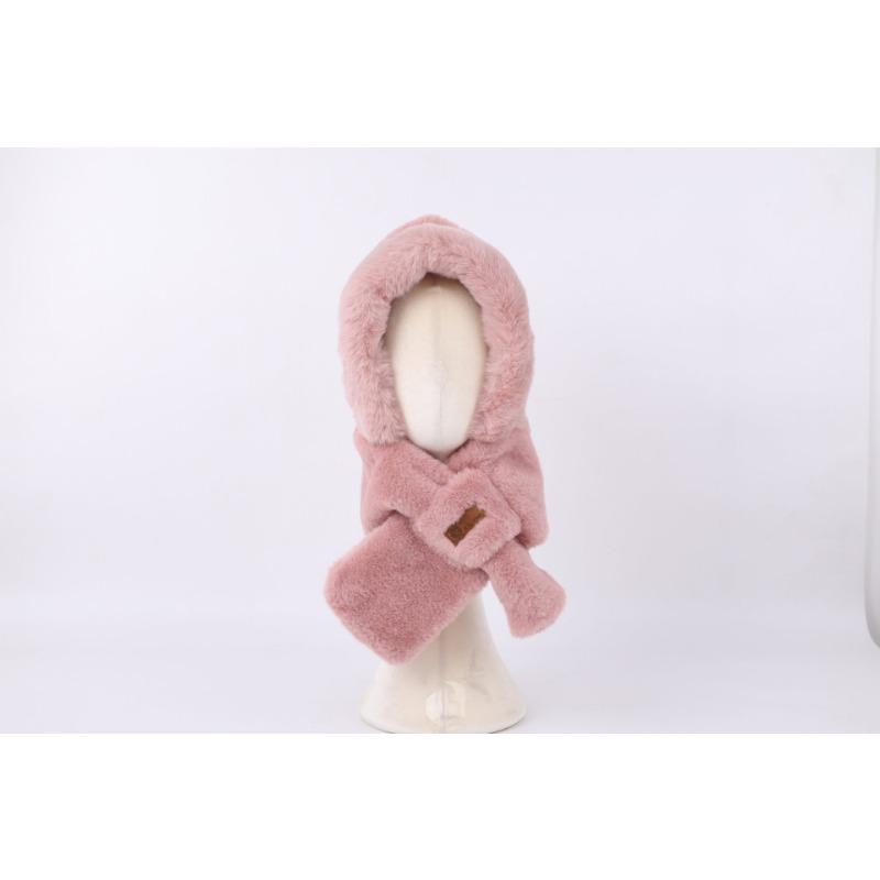 Winter New Fire Fox Plush Hat Scarf Women's Gloves Integrated Three-piece Set Student Warm Thickened Hat