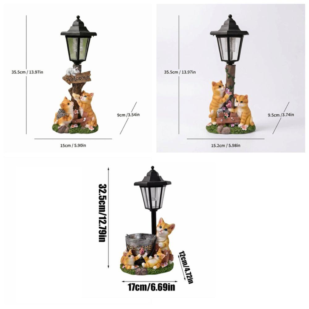 Hand-Painted Resin Outdoor Figurine Light Solar Landscape Decor Light  Lawn Ornament