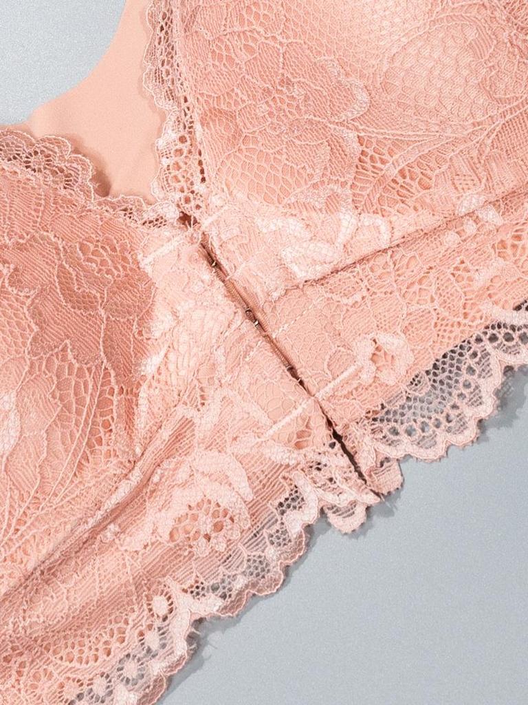 Кружевной бюстгальтер для кормления Shein с застежкой спереди - Поддерживающий, Фиксированные чашки, Собирающий дизайн