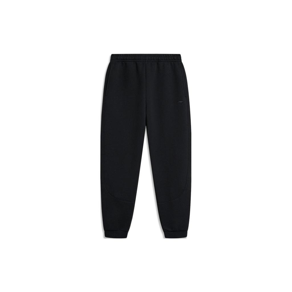 Мужские спортивные штаны Li Ning Sports Lifestyle Series, однотонные, со средней талией, зауженные книзу, черные AKLT751-1