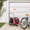Dog Bike Trailer - VIDAXL - Red and Grey - Oxford Fabric and Iron