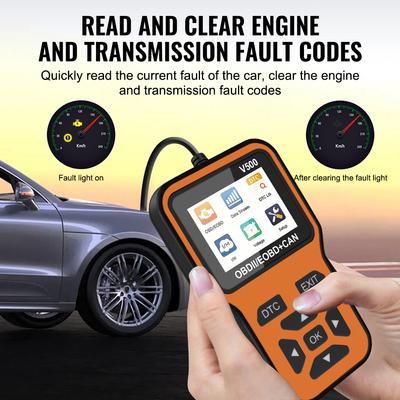 12В V500 Диагностические инструменты OBD2 Сканер OBD II Система проверки двигателя Автомобильный тестер для датчика O2 Аккумулятор Код неисправности Считыватель кодов
