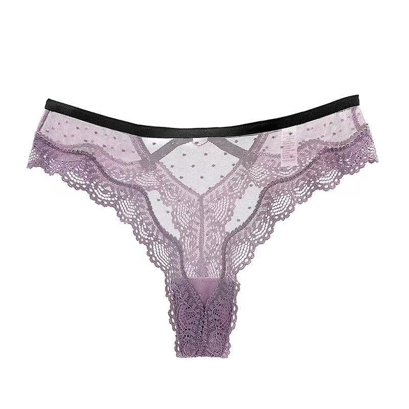Women Sexy Hollow Panties Lace Low-Rise Temptation G-String Breathable Underwear Comfort Thong Embroidery Briefs Intimates